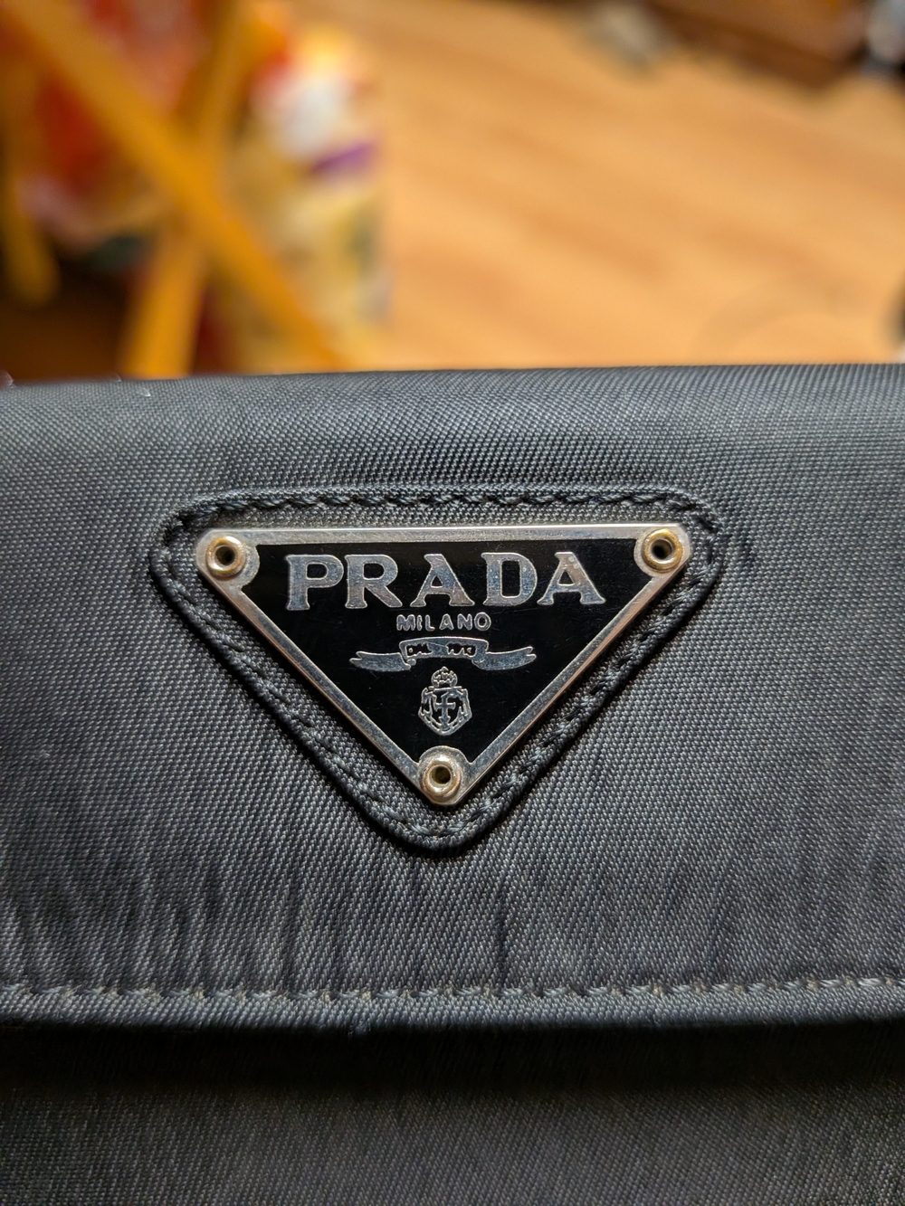 Prada Black Nylon Flap Wallet with Triangle Logo - Picture 2 of 10